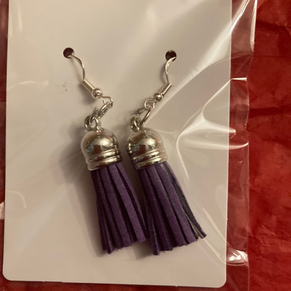 Purple Tassel Earrings